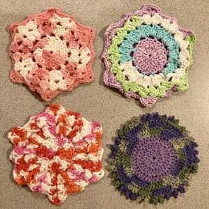 Set of 4 Crocheted Pot Holders/Trivets